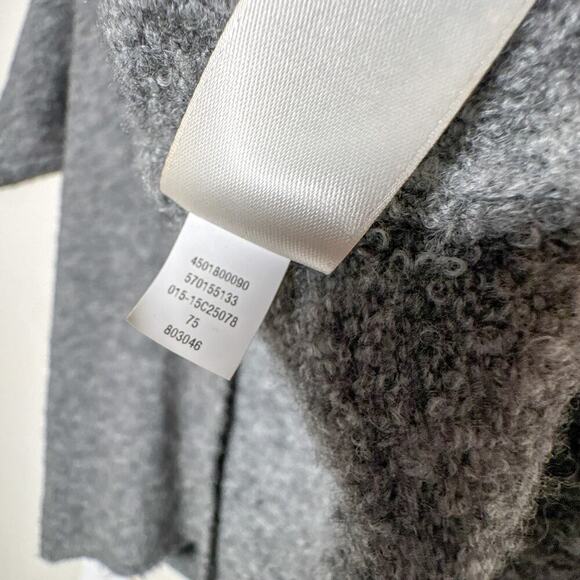 Chico’s Lillian Gray Wool Blend Faux Fur Collar Cardigan Sweater - Picture 7 of 15